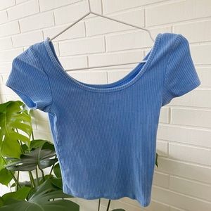 Blue ribbed wild fable top